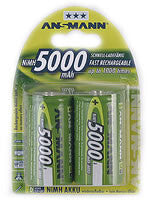 Ansmann Blister 2 X Akku NiMH Mono/D 5000 mAh D / HR20 Nikkel-Metalhydrid (NiMH)