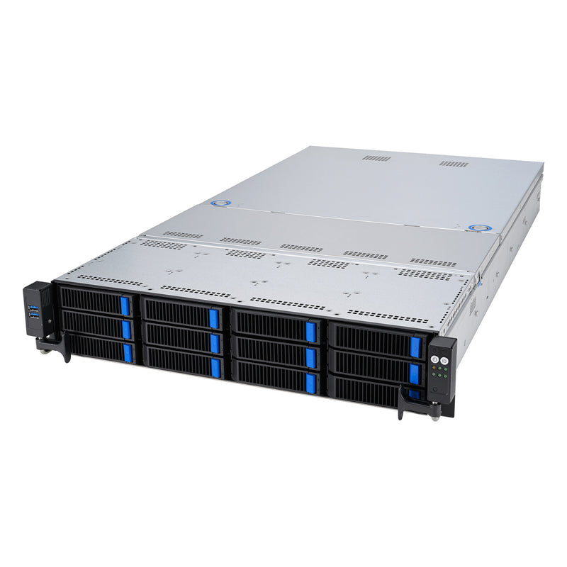 ASUS RS521A-E12-RS12U Socket SP5 Stativ (2U) Sort, Sølv