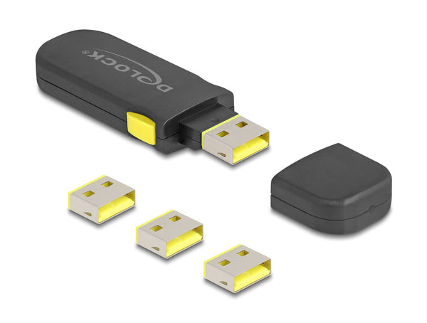 DeLOCK 22031 portblokering Portblokering + nøgle USB Type-A Sort, Gul 1 stk