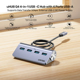 UNITEK H1337BGY01 interface hub USB 3.2 Gen 1 (3.1 Gen 1) Type-C 5000 Mbit/s Grå