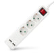Entac ESE1.5G3-1.5-SW-USB stikdåse 1,5 m 3 AC stikkontakt(er) Indendørs Hvid