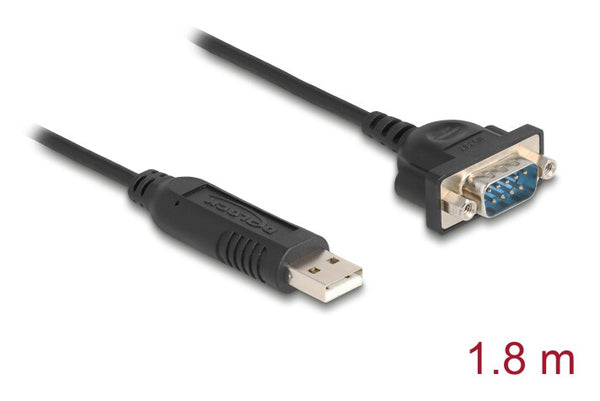 DeLOCK 67321 serielkabel Sort 1,8 m USB Type-A RS-232