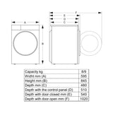 Hisense WF3S8043BB3 vaskemaskine Front-læsning 8 kg 1400 rpm Sort
