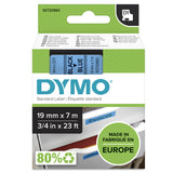 DYMO Originale D1-etiketter | Sort skrift på blå tape | 19 mm x 7 m | Selvklæbende etiketter til LabelManager-mærkningsmaskiner | Fremstillet i Europa