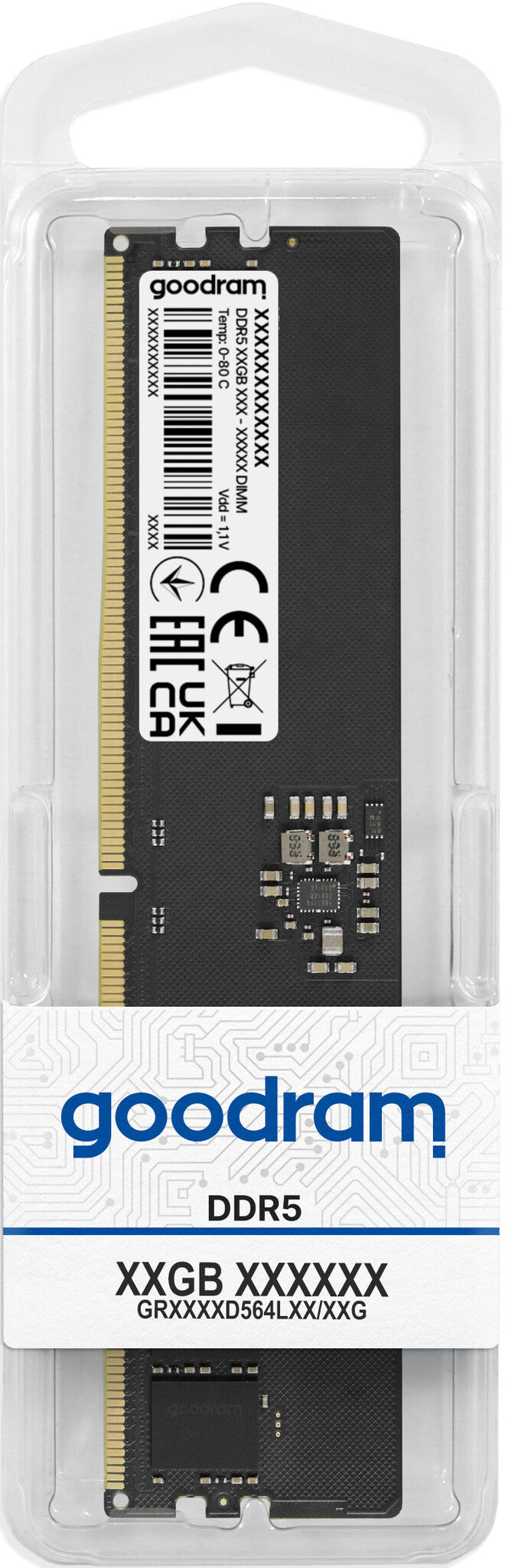 Goodram Pami?? DDR5 16GB/4800 CL40 - 16 GB hukommelsesmodul 1 x 16 GB 288-pin DIMM Fejlkorrigerende kode