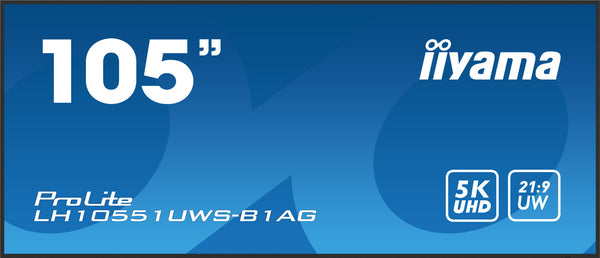 iiyama LH10551UWS-B1AG skilte display Digital fladpaneldisplay 2,66 m (104.7") LED 500 cd/m² UltraWide 5K HD Sort 24/7