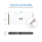 Tripp Lite U442-DOCK4-INT dockingstation Ledningsført USB 3.2 Gen 2 (3.1 Gen 2) Type-C Grå