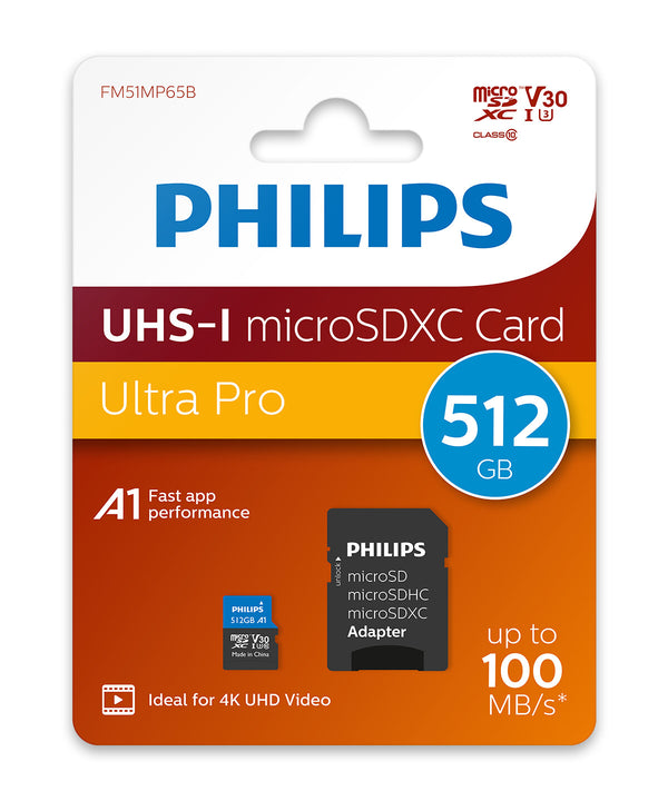 Philips FM51MP65B/00 hukommelseskort 512 GB MicroSDHC UHS-I Klasse 10