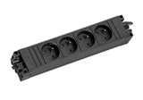 Bachmann 906.18820 stikdåse 4 AC stikkontakt(er) Indendørs Sort