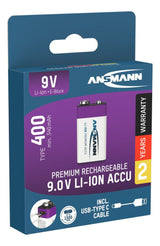 Ansmann 1315-0005 husholdningsbatteri Genopladeligt batteri 9V Lithium-Ion (Li-Ion)