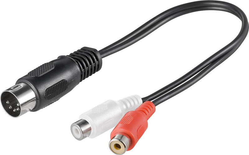 Goobay 50002 lydkabel 0,2 m DIN (5-pin) 2 x RCA Sort