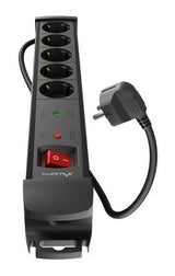Lanberg SP1-05F-0500-BK stikdåse 5 m 5 AC stikkontakt(er) Indendørs Sort
