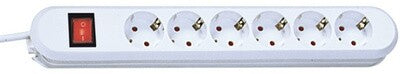 Bachmann SMART 6x Schuko H05VV-F 3G 1.50mm² 16A/3680W 5m stikdåse 6 AC stikkontakt(er) Hvid