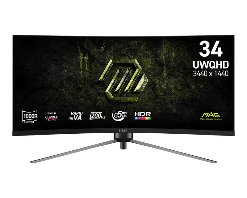 MSI MAG 345CQRF E20 computerskærm 86,4 cm (34") 3440 x 1440 pixel UltraWide Dual Quad HD Sort