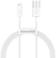 Baseus CALYS-A02 kabel til mobiltelefon Hvid 1 m USB A Lightning
