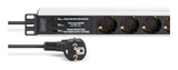 Digitus DN-95441 strømforsyningsenhed (PDU) 7 AC stikkontakt(er) 1U Sort, Sølv