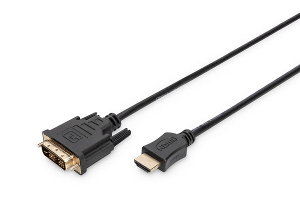 Digitus AK-330300-030-S videokabel adapter 3 m HDMI Type A (Standard) DVI-D Sort