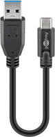 Goobay 45247 USB-kabel USB 3.2 Gen 1 (3.1 Gen 1) 0,15 m USB A USB C 5 Gbit/sek. Sort