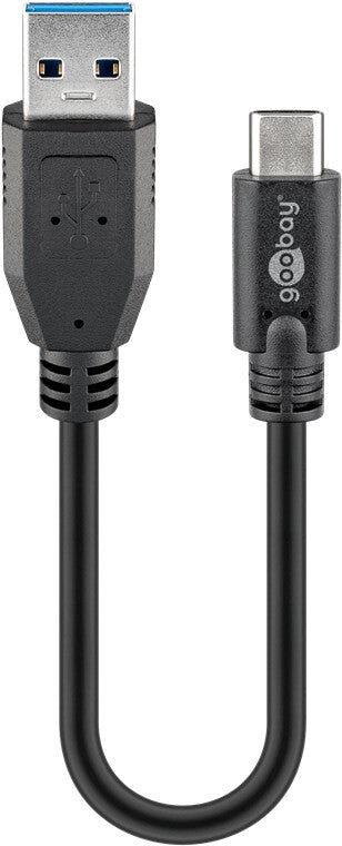 Goobay 45247 USB-kabel USB 3.2 Gen 1 (3.1 Gen 1) 0,15 m USB A USB C 5 Gbit/sek. Sort