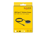 DeLOCK 66467 oplader til mobil enhed Smartphone, SmartWatch Sort USB Trådløs opladning Hurtig opladning Indendørs