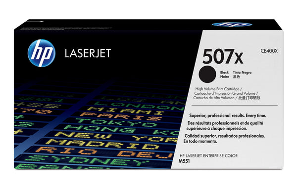 HP Original 507X LaserJet-tonerpatron med høj kapacitet, sort