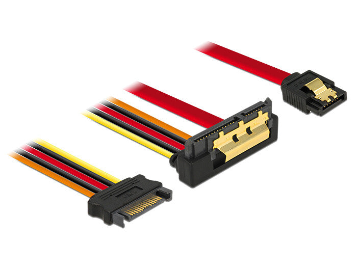 DeLOCK 85229 SATA-kabel 0,3 m SATA 7-pin SATA 22-pin Sort