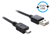 DeLOCK 0.5m, USB2.0-A/USB2.0 Mini-B USB-kabel 0,5 m USB A USB B 0,48 Gbit/sek. Sort