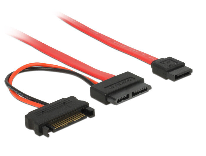 DeLOCK 0.3m SATA SATA-kabel Rød