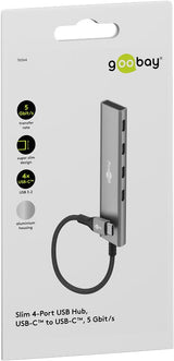 Goobay 76564 interface hub USB Type-C 5000 Mbit/s Grå