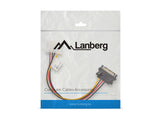 Lanberg CA-SAHD-10CU-0015 SATA-kabel 0,15 m Molex (4-pin) SATA 15-stik Sort, Rød, Gul