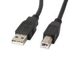 Lanberg CA-USBA-10CC-0050-BK USB-kabel USB 2.0 5 m USB B 0,48 Gbit/sek. Sort
