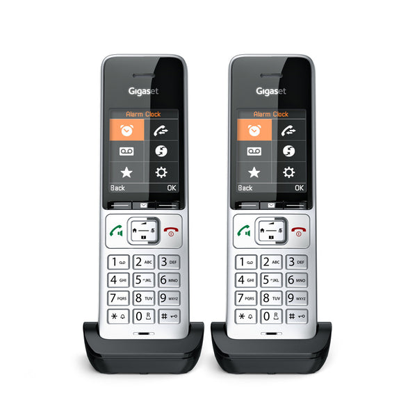 Gigaset COMFORT 500HX duo Analog/DECT-telefon Nummervisning Sort, Sølv