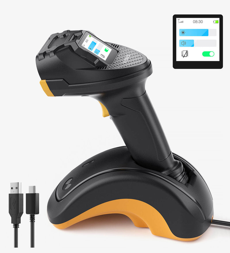 Inateck PRO 8 Håndholdt stregkodelæser 1D/2D CCD / CMOS Gul, Sort