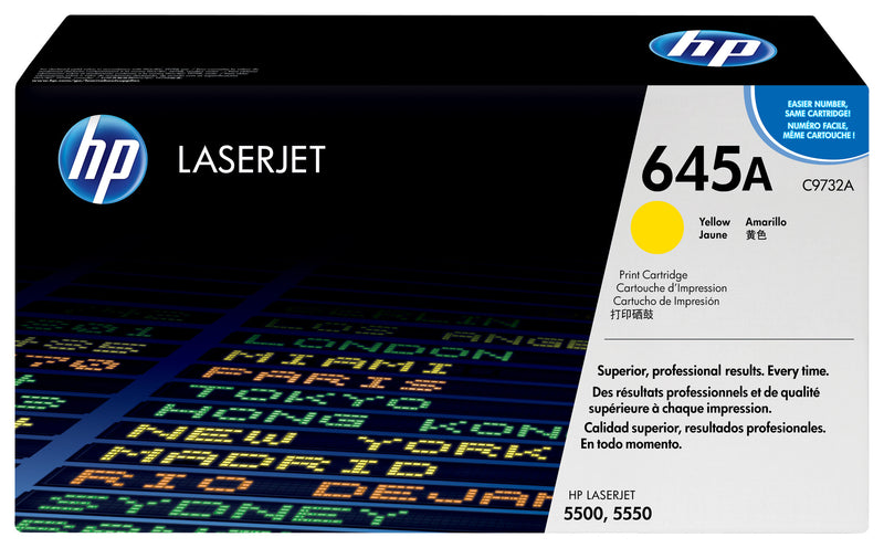 HP Original 645A LaserJet-tonerpatron, gul