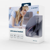 Gembird MHS-U-001 hovedtelefoner/headset Ledningsført Opkald/musik Sort