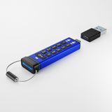iStorage datAshur PRO+C USB-nøgle 512 GB USB Type-C 3.2 Gen 1 (3.1 Gen 1) Blå