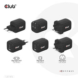 CLUB3D CAC-1913EU oplader til mobil enhed Universel Sort Vekselstrøm Hurtig opladning Indendørs