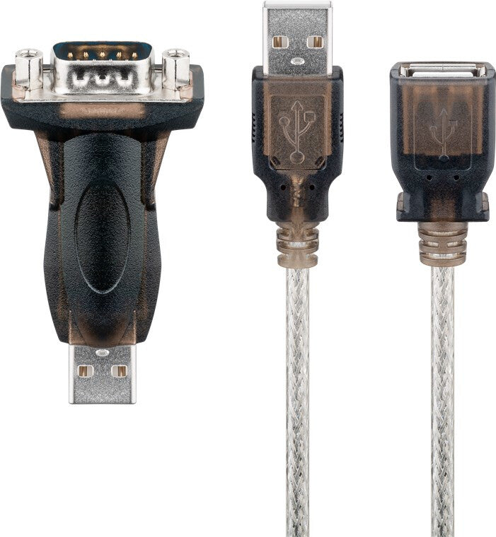 Goobay 95436 serielkabel Transparent 1,5 m USB Type-A RS-232