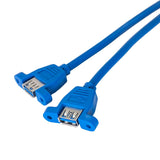 Akyga AK-CA-62 USB-kabel USB 3.2 Gen 1 (3.1 Gen 1) 65 m USB 3.0 19-pin 2 x USB 3.0 Blå