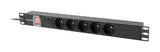 Lanberg PDU-05E-0200-BK strømforsyningsenhed (PDU) 5 AC stikkontakt(er) 1U Sort
