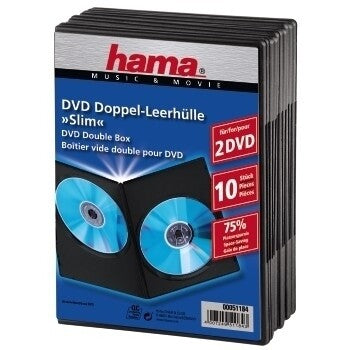 Hama DVD Slim Double-Box 10, Black 2 diske Sort