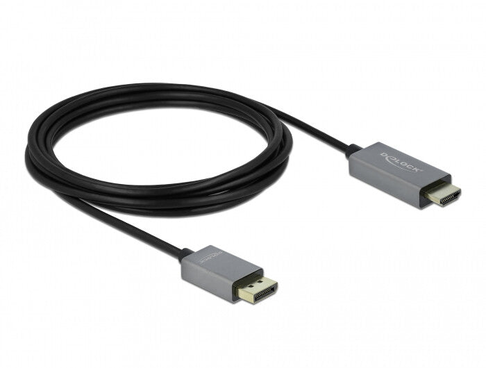 DeLOCK 85930 videokabel adapter 3 m DisplayPort HDMI Sort, Grå