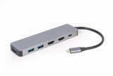 Gembird A-CM-COMBO3-03 interface hub USB 3.2 Gen 1 (3.1 Gen 1) Type-C 5000 Mbit/s Grå