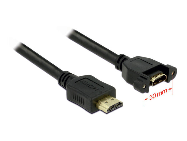DeLOCK 1m 2xHDMI HDMI-kabel HDMI Type A (Standard) Sort