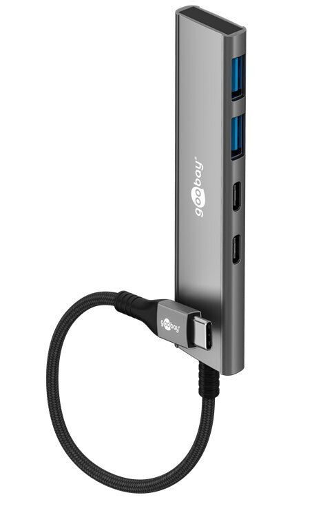 Goobay 76563 interface hub USB Type-C 5000 Mbit/s Grå