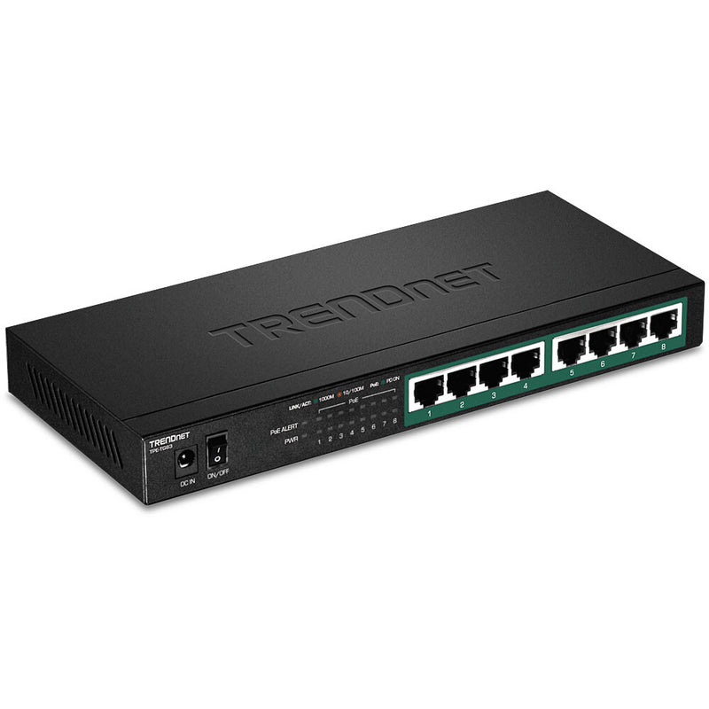 Trendnet TPE-TG83 netværksswitch Ikke administreret Gigabit Ethernet (10/100/1000) Strøm over Ethernet (PoE) Sort