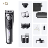 Braun BeardTrimmer 9 BT9560 skæg trimmer Batteri 52 2 cm Våd og tør Sort, Sølv