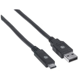 Manhattan 354974 USB-kabel USB 3.2 Gen 1 (3.1 Gen 1) 2 m USB C USB A 5 Gbit/sek. Sort