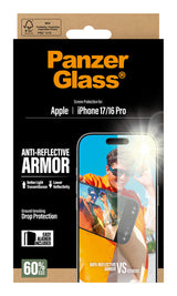 PanzerGlass ® Anti-Reflective Armor Skærmbeskyttelse iPhone 17 | iPhone 16 Pro m. EasyAligner