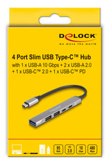 DeLOCK 64298 dockingstation Ledningsført USB 3.2 Gen 2 (3.1 Gen 2) Type-C Grå